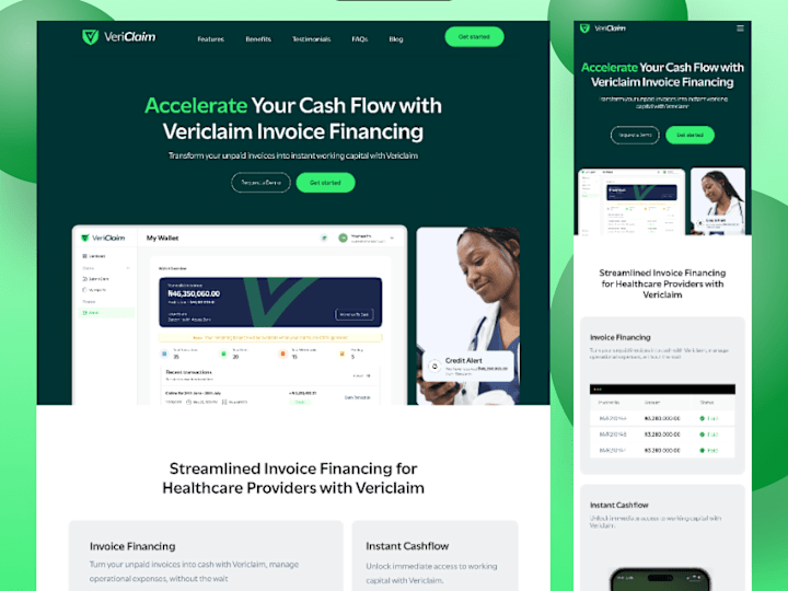 Cover image for Landing Page Design for Vericlaim by WellaHealth