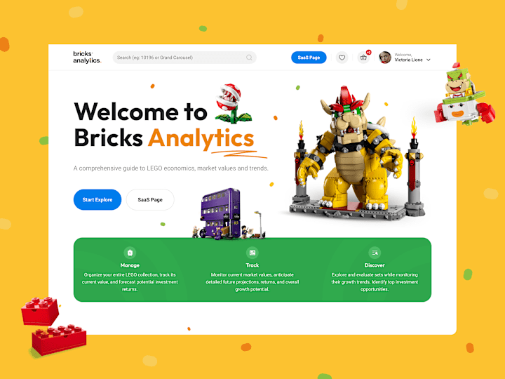 Cover image for Bricks Analytics – UX/UI Design for SaaS Landing Page