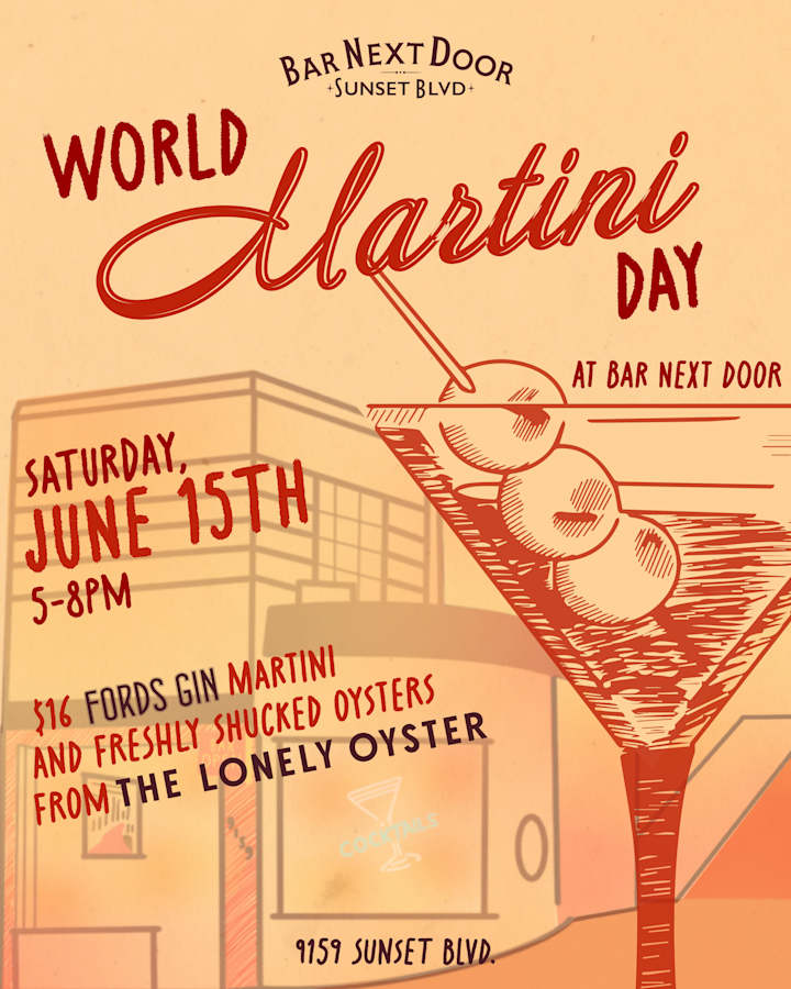 Cover image for World Martini Day for Bar Next Door