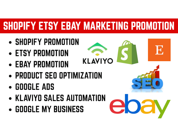Cover image for Shopify store etsy ebay shop marketing promotion sales SEO