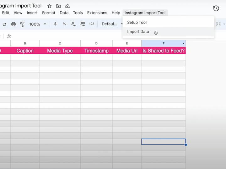 Cover image for Instagram Post Data Import Tool for Google Sheets Automation