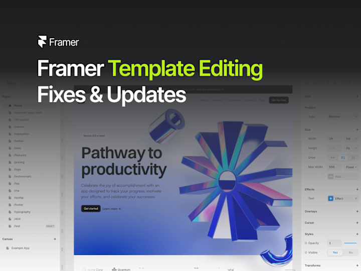 Cover image for Framer Template Editing – Fixes & Quick Updates