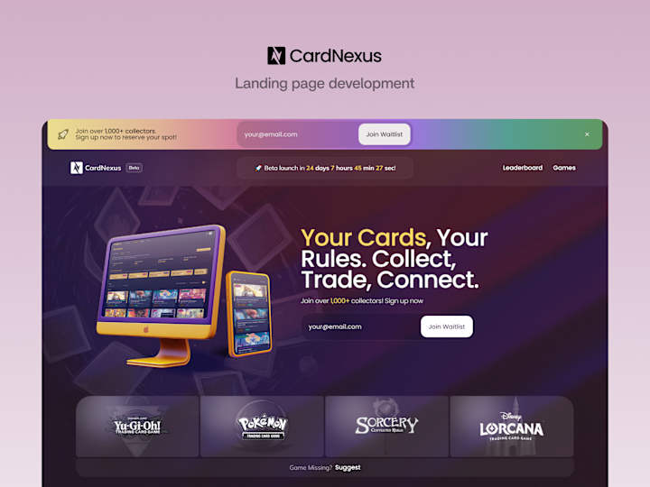Cover image for CardNexus - Framer Landing Page Development