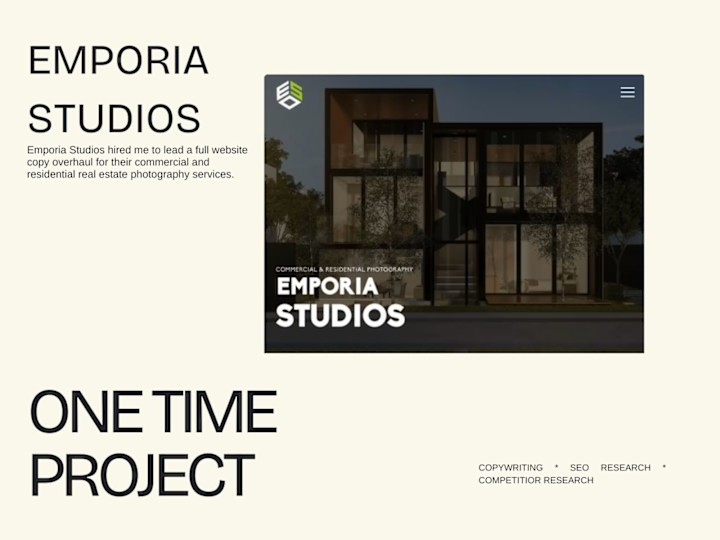 Cover image for Emporia Studios – Website Copy