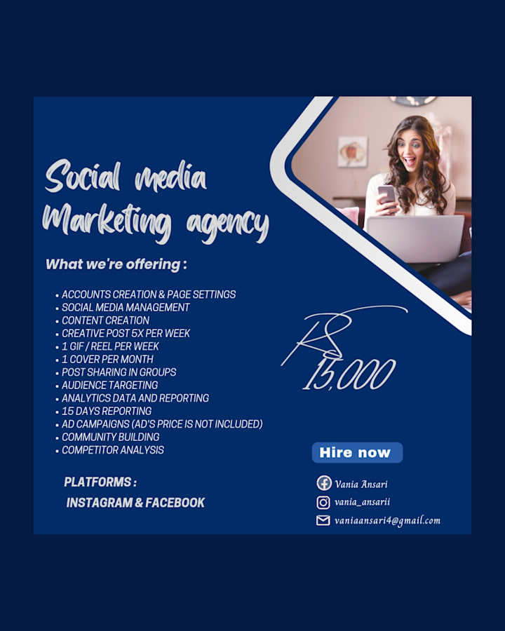 Cover image for Social media page management 