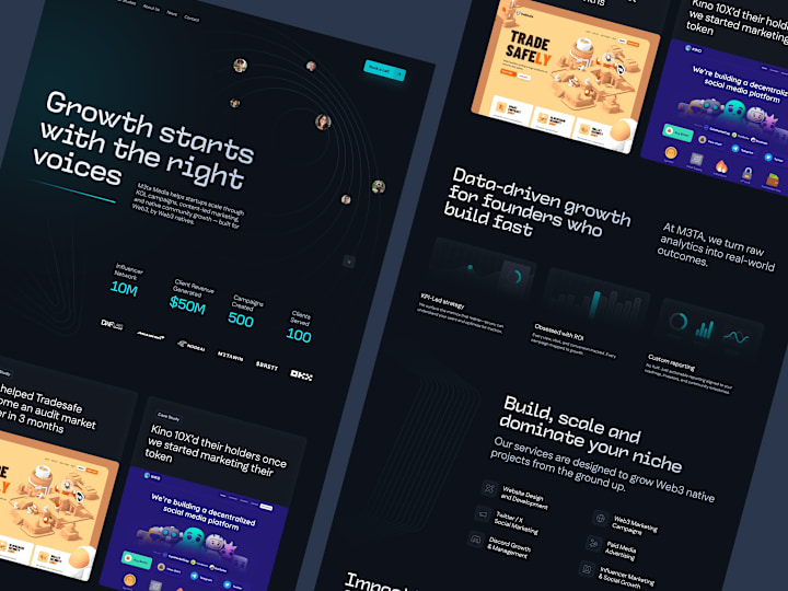 Cover image for M3taMedia Landing Page Design