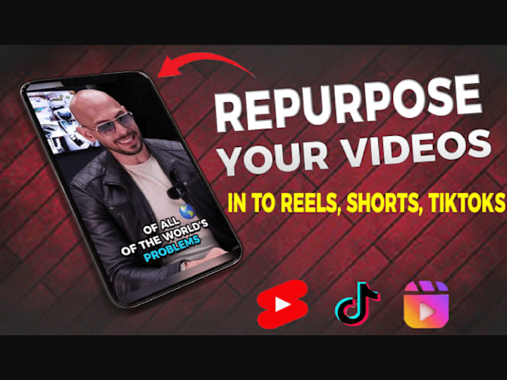 Cover image for I will repurpose your video to TikToks, IG-Reels, Shorts