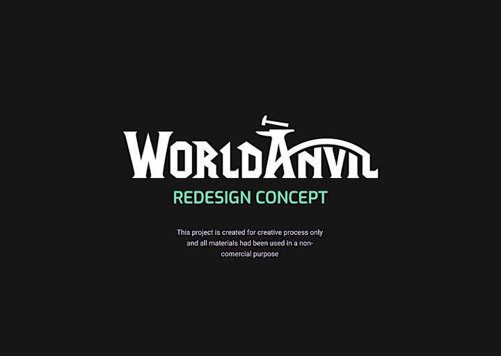 Cover image for World Anvil | RE-DESIGN Concept :: Behance