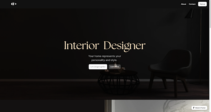 Cover image for A passion project | An Interior Design Website  Built in Framer