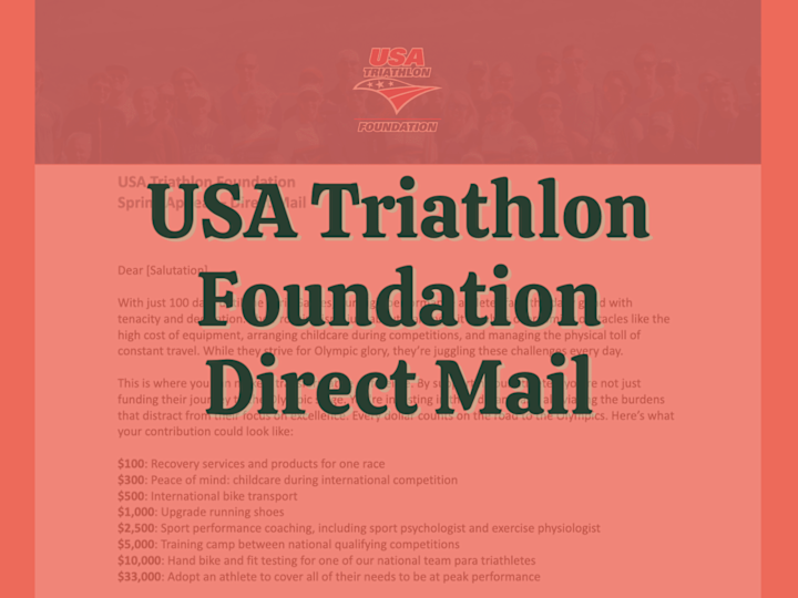 Cover image for USA Triathlon Foundation Direct Mail Content