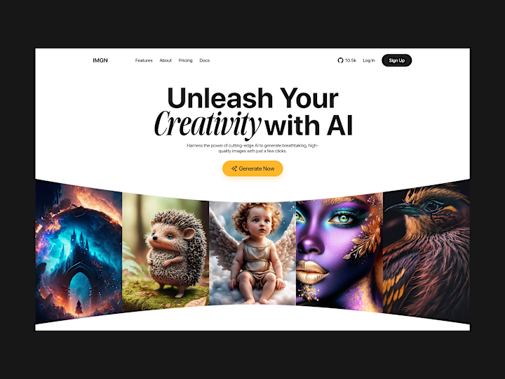 Cover image for AI image Generation Landing Page