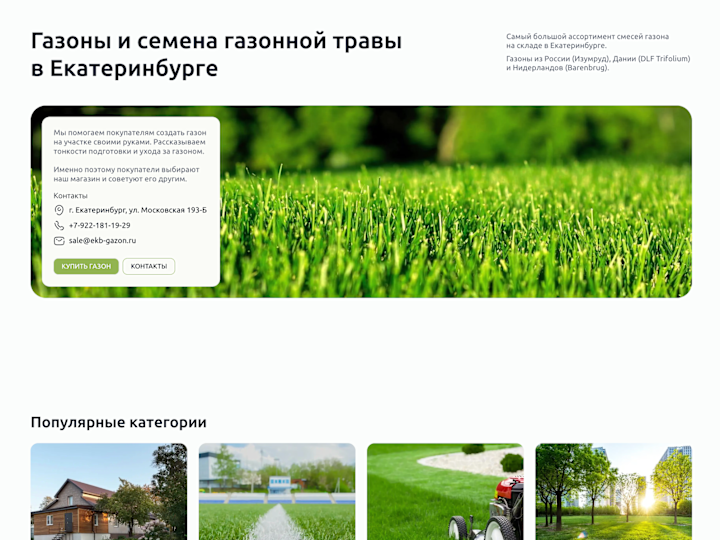 Cover image for Lawn grass sales catalogue website