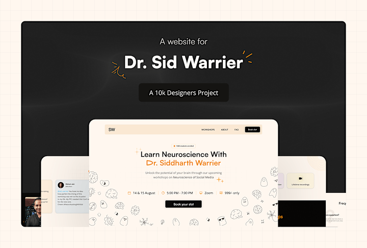 Cover image for Landing page design for Dr. Siddharth Warrier
