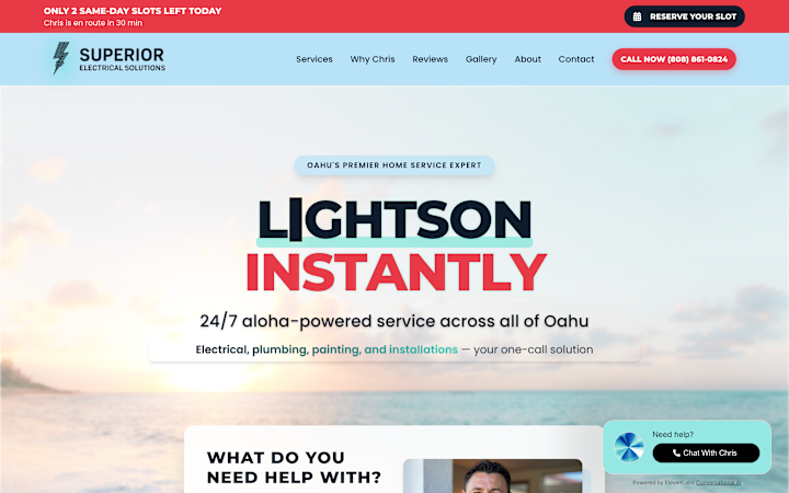 Cover image for Hawaiian Electrician Identity: Branding + AI Receptionist