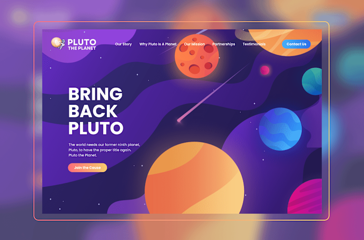 Cover image for Bring Back Pluto | Landing Page Design