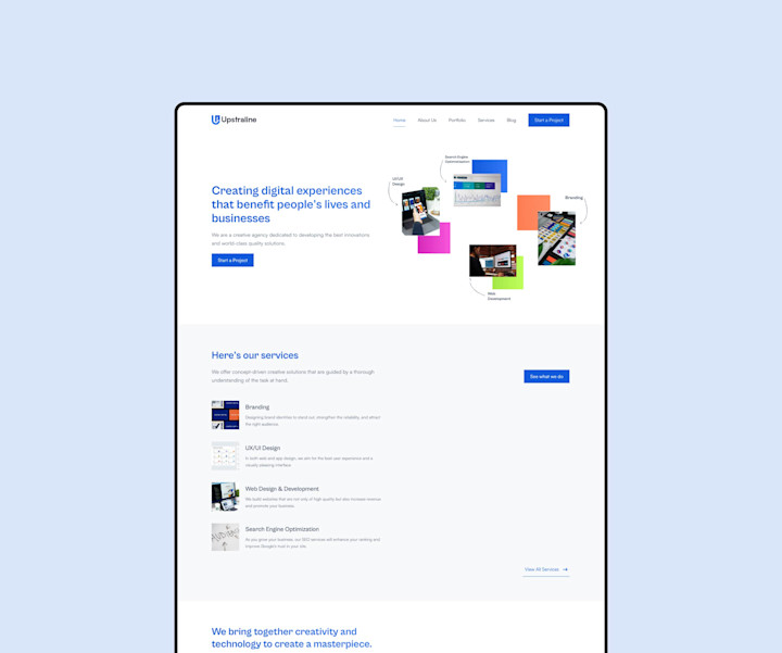 Cover image for Upstraline Creative – Modern Agency Website