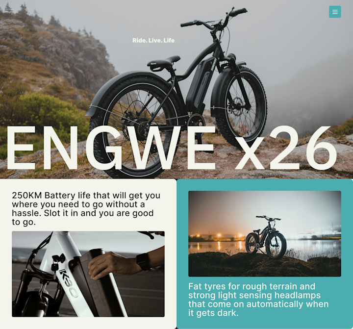 Cover image for Framer: E-Bike Landing Page Design