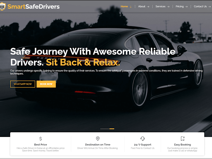 Cover image for website for chauffeur car service providers in Dubai 