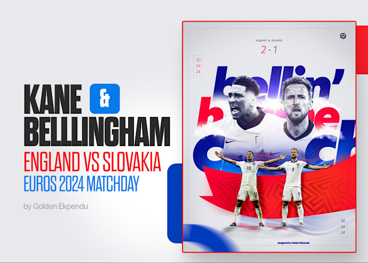 Cover image for Kane+Belllingham England EURO2024 Matchday Poster :: Behance