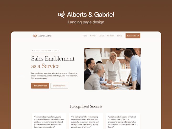 Cover image for Alberts & Gabriel - Landing Page Design