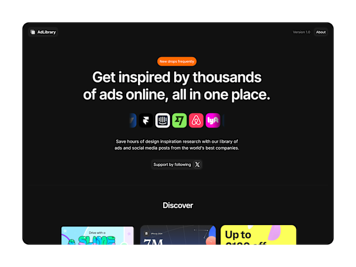 Cover image for A Curated Ad Gallery for Designers – Designed & Built in Framer