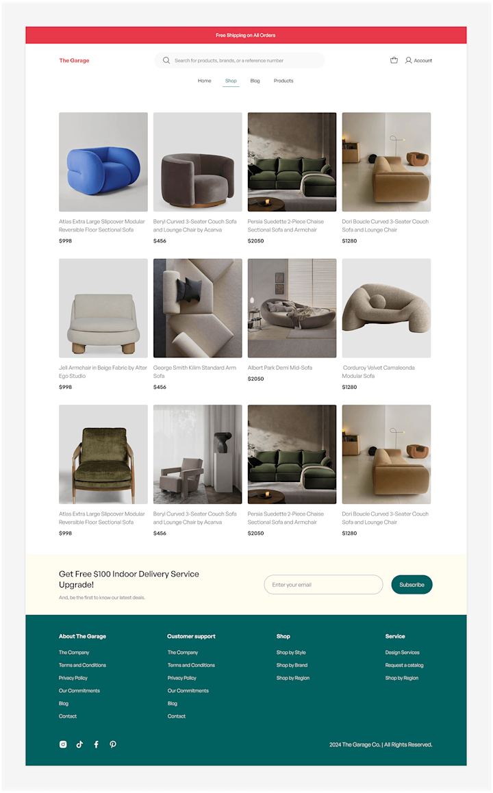 Cover image for The Garage - An Ecommerce website :: Behance