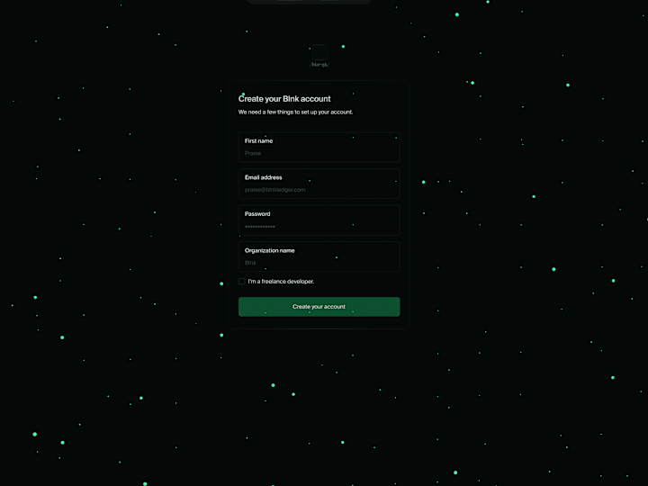 Cover image for Blnk Interactive Login Page