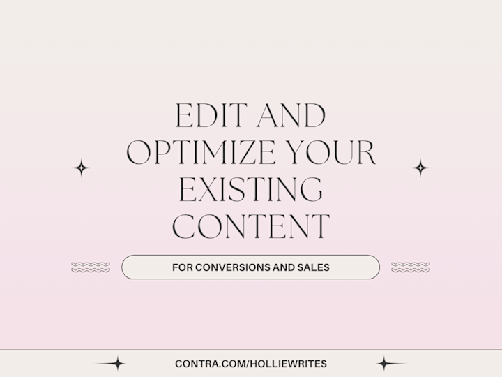 Cover image for Edit and optimize your existing content