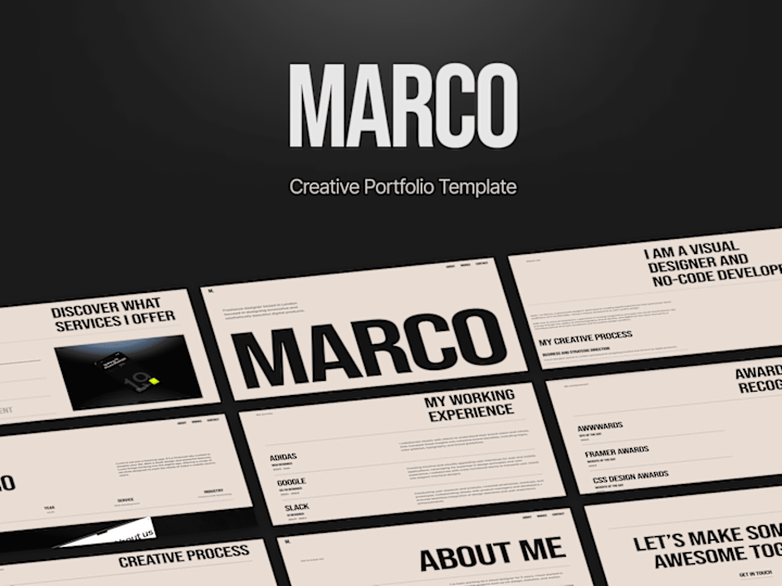 Cover image for Marco - Portfolio Framer Website Template