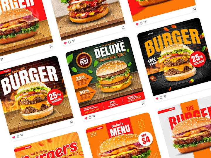 Cover image for Fast Food Social Media Advertisement Design - Crustavs