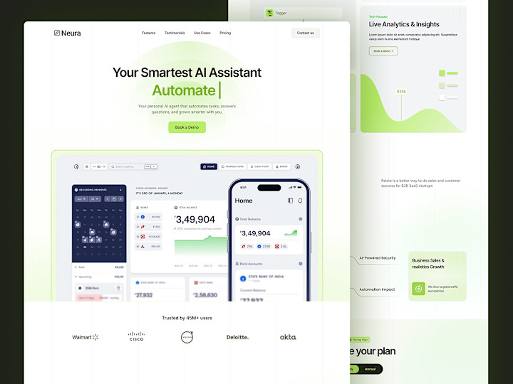Cover image for Neura – AI Agent Landing Page Design | SaaS UI/UX
