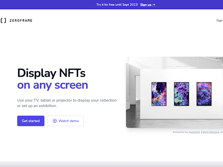 Cover image for Zeroframe - Display digital art in physical spaces