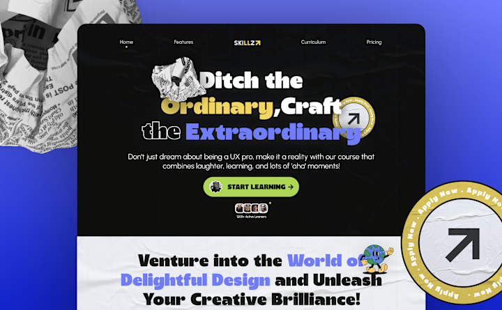 Cover image for UX Cohort Landing Page Design