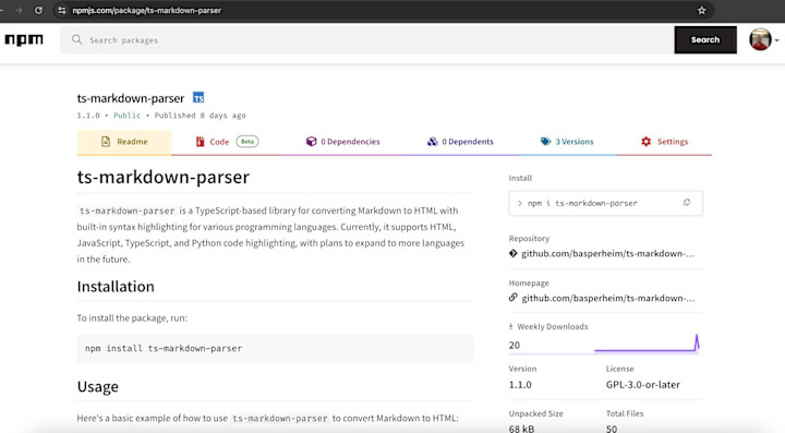 Cover image for Published an NPM Package That Converts Markdown to HTML