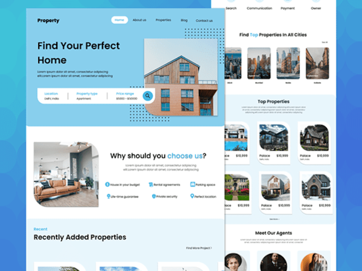 Cover image for Real estate website design