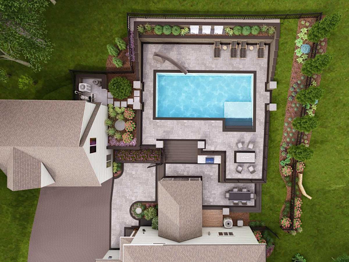 Cover image for Backyard Pool & Patio with Outdoor Kitchen