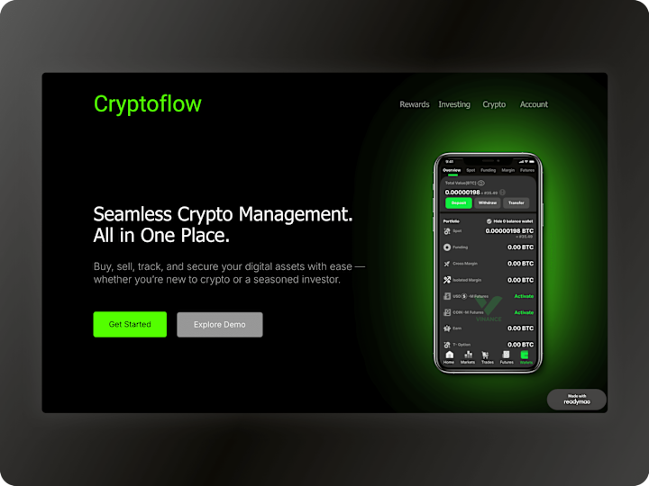 Cover image for CryptoFlow - Built with Readymag