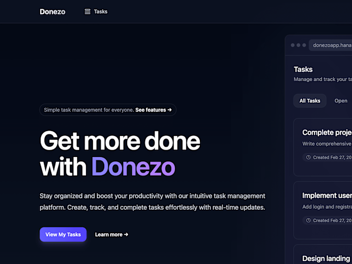 Cover image for Donezo - Task Management Made Simple