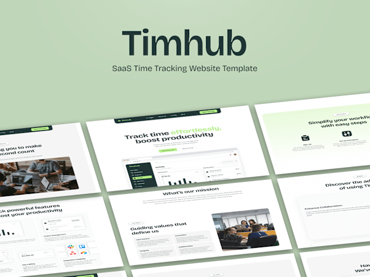 Cover image for Timhub - SaaS Time Tracking Website Template
