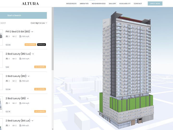 Cover image for Apartment purchase page with 3D building
