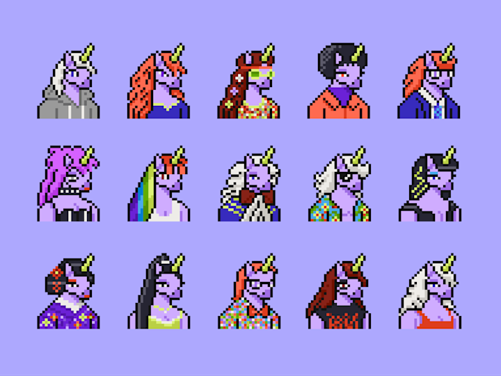 Cover image for Pixelated unicorn avatars 🦄