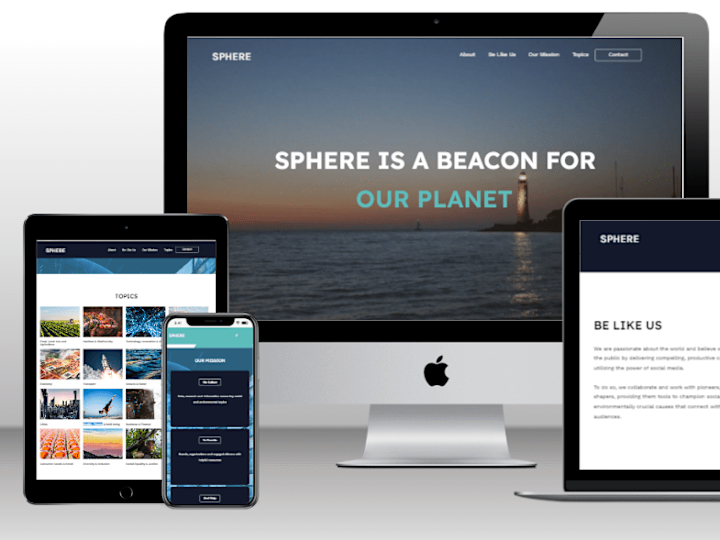 Cover image for Sphere Website one of my previous works