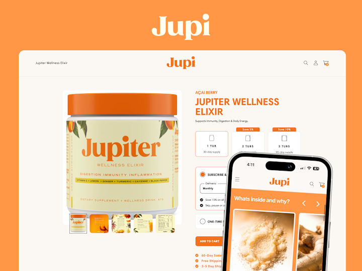 Cover image for Jupi | PDP Development + CRO 🟠