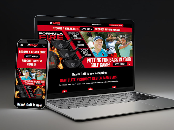 Cover image for Krank Golf | 2024 | Adv. WordPress, Elementor, UI/UX, & Lead Gen