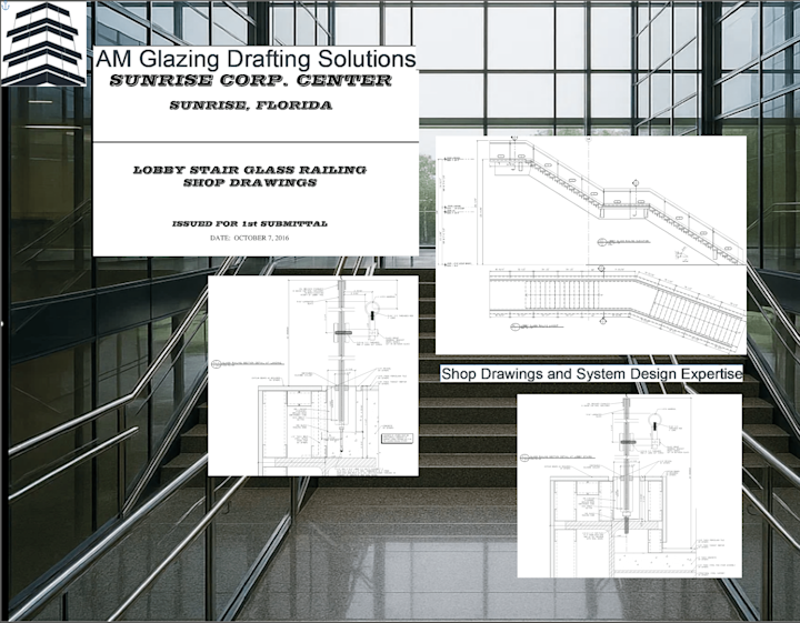 Cover image for Glass Railing Shop Drawings for Sunrise Corp Center
