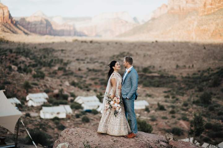 Cover image for Indian American Wedding in the Utah desert - Mountainside Bride
