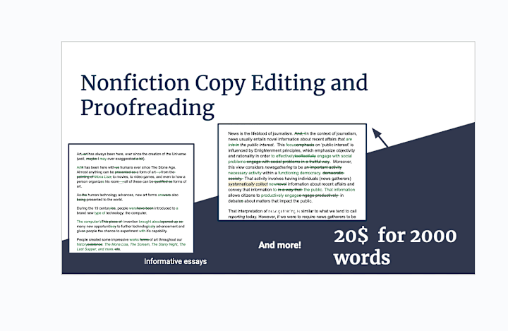 Cover image for Copy edit of 2000 words non-fiction writing 