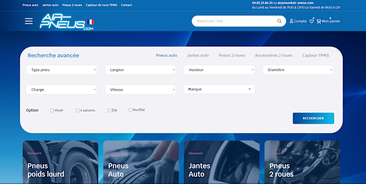 Cover image for Site E-commerce pour Air Pneus