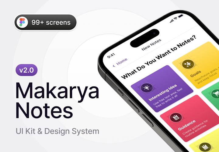 Cover image for Makarya Notes v2 - UI Kit & Design System