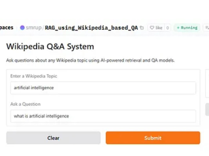 Cover image for Wikipedia-Based Question Answering System using RAG